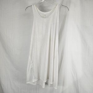 Lululemon Athletica Goal Up Tank White Women's Size 12 Split Back